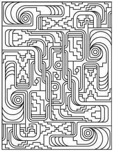 Coloriage d'Art Déco à imprimer pour adultes : Art-deco-motifs-simples