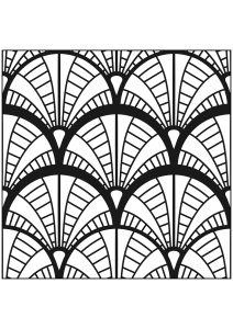 Coloriage de à imprimer pour adultes : Motifs Art Deco inspirés du Chrysler Building de New York