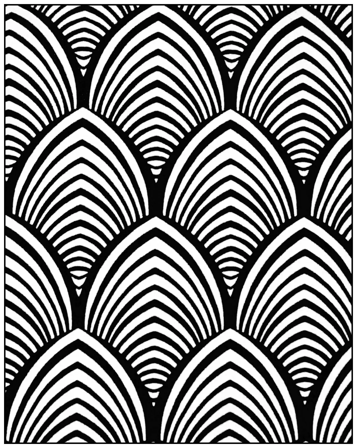 Motifs geometriques art deco - 4 (Coloriage à imprimer pour adultes)