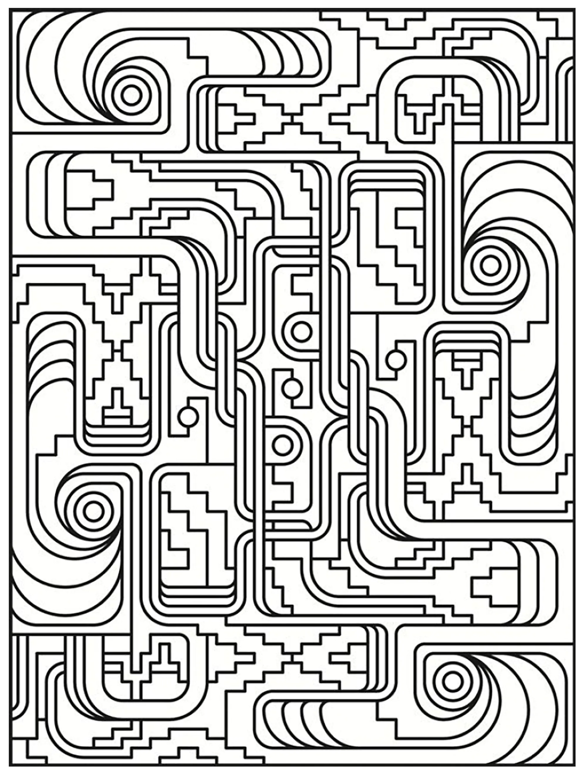 Art deco motifs simples (Coloriage à imprimer pour adultes)