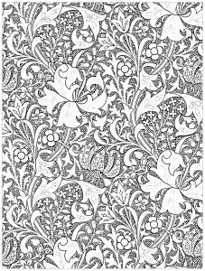 Coloriage d'Art Nouveau à imprimer pour adultes : Art-nouveau-J-H-Dearles-Golden-Lily-1899