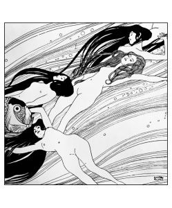 Coloriage adulte gustav klimt sang de poisson