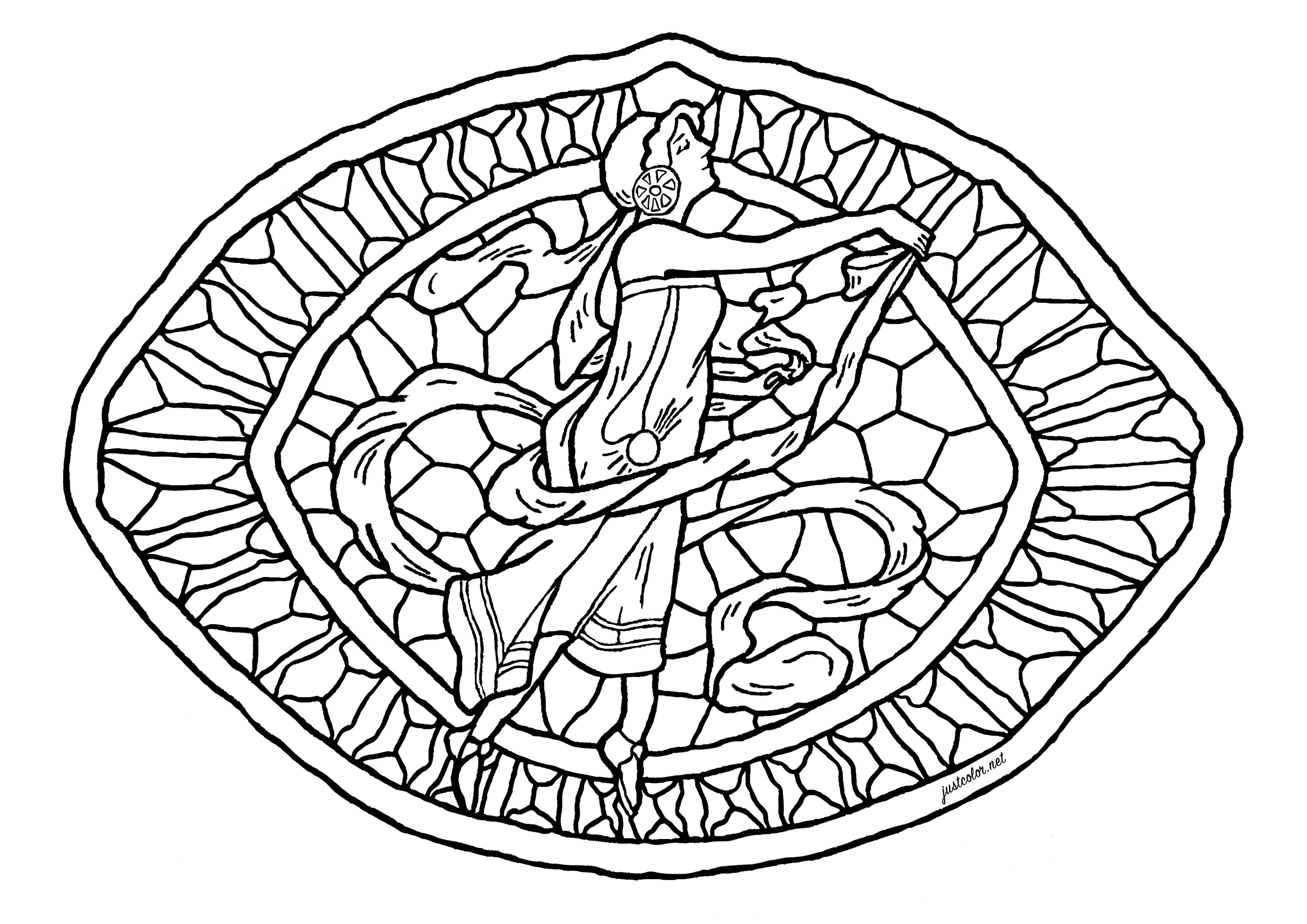Tableau Art Nouveau Coloriages d'Art Nouveau à imprimer pour adultes