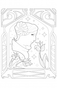 Coloriage adulte Princesse Leia par Juline