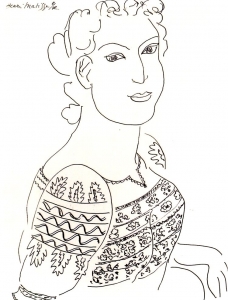 Dessin d'Henri Matisse : La blouse Roumaine   1942