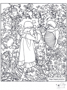 "Carnation, Lily, Lily, Rose", John Singer Sargent (Coloriage de Chefs d’œuvres)
