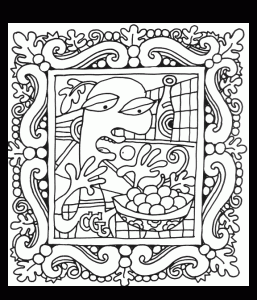 Coloriage adulte tableau inspiration picaso