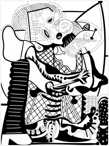 Coloriage picasso le baiser