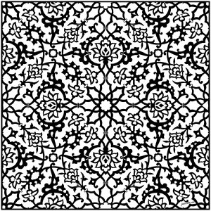 Coloriage d'Azulejos à imprimer pour adultes : Azujelo sombre