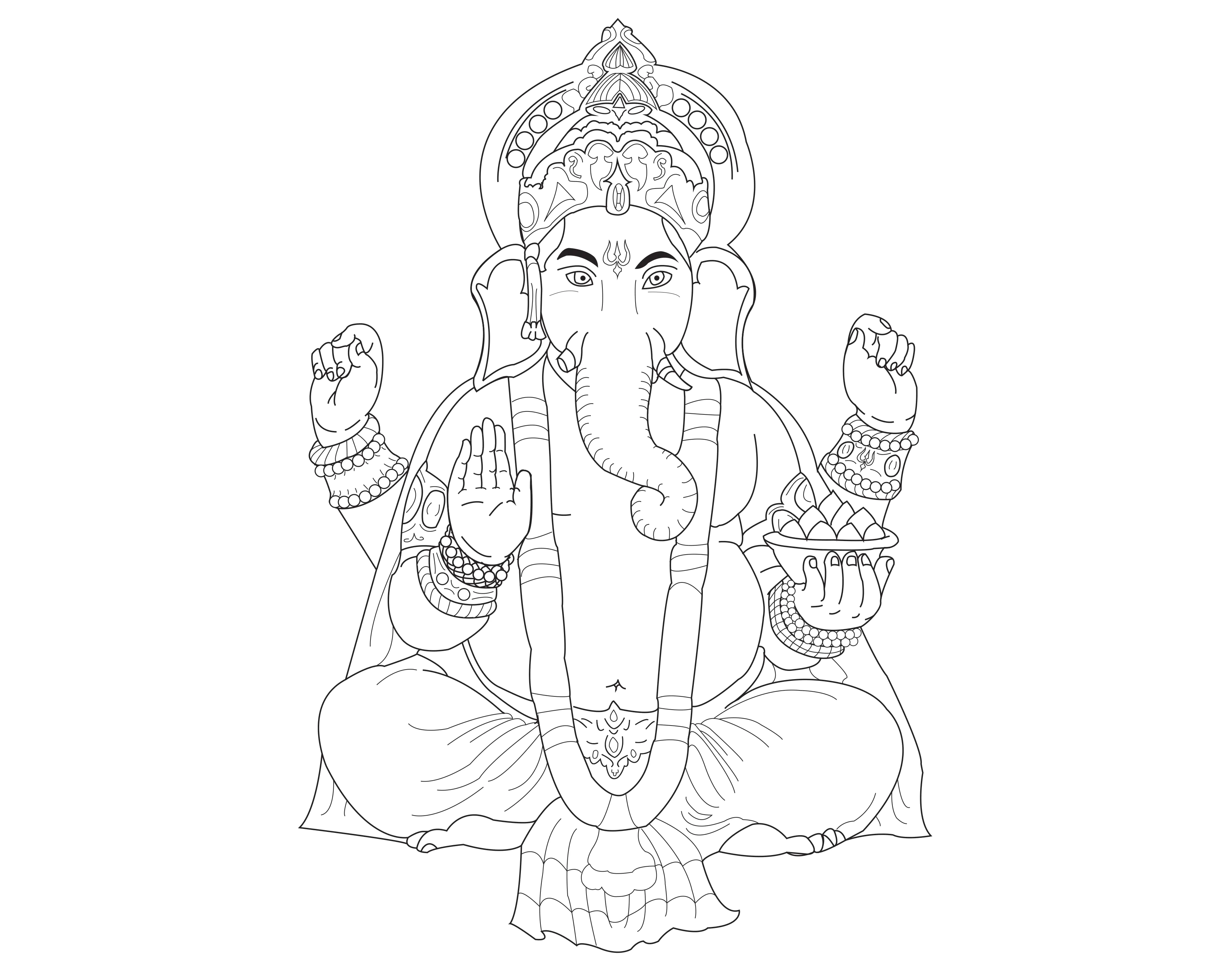 Ganesh-Allan (Coloriage d'Inde & Bollywood à imprimer pour adultes)