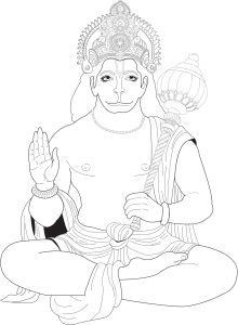 Coloriage adulte hanuman