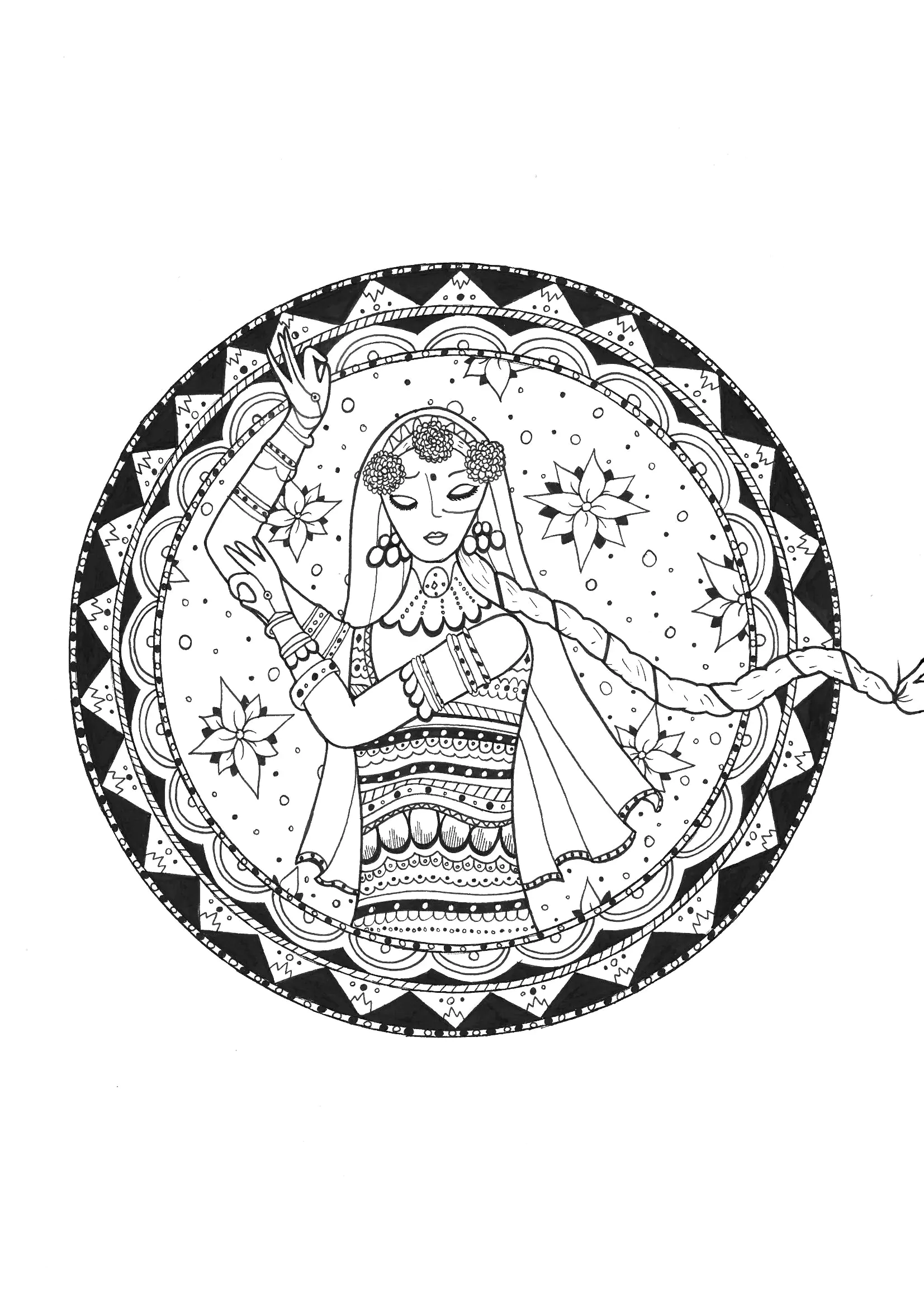Bollywood rachel (Coloriage à imprimer pour adultes)