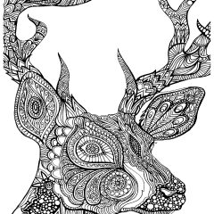Coloriages de Cerfs à imprimer pour adultes