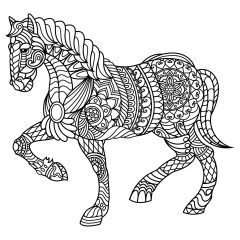 Coloriages de Chevaux à imprimer pour adultes