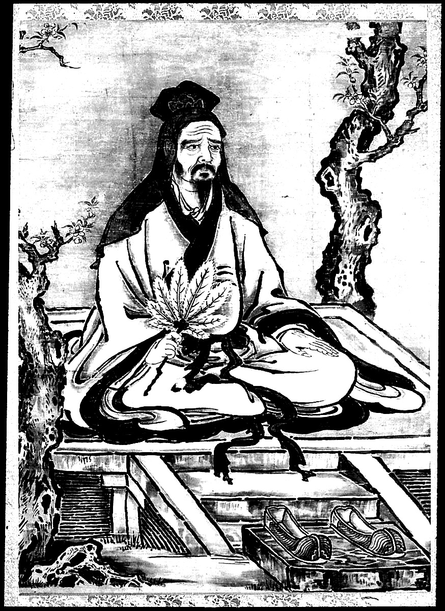 Confucius assis en position de lotus, à imprimer et colorier