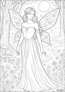 Fée des bois enchantés (Coloriage de Contes de fées)