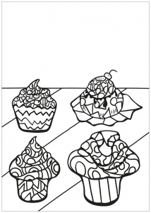 Coloriage livre gratuit cupcake 8