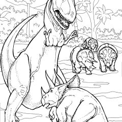 Coloriages de Dinosaures à imprimer pour adultes