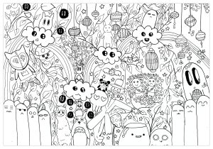 Coloriage de à imprimer pour adultes : Totoro / Hayao Miyazaki