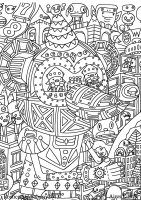 Coloriage de à imprimer pour adultes : Doodling-doodle-art-1