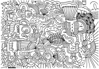 Coloriage difficile doodling doodle art 1