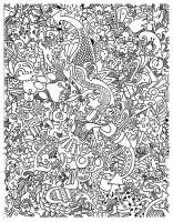 Coloriage difficile doodling doodle art 6