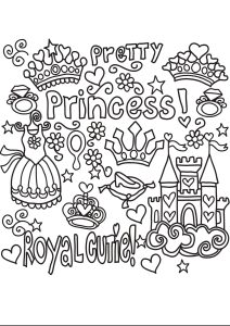 Coloriage de à imprimer pour adultes : Doodle "princesse"