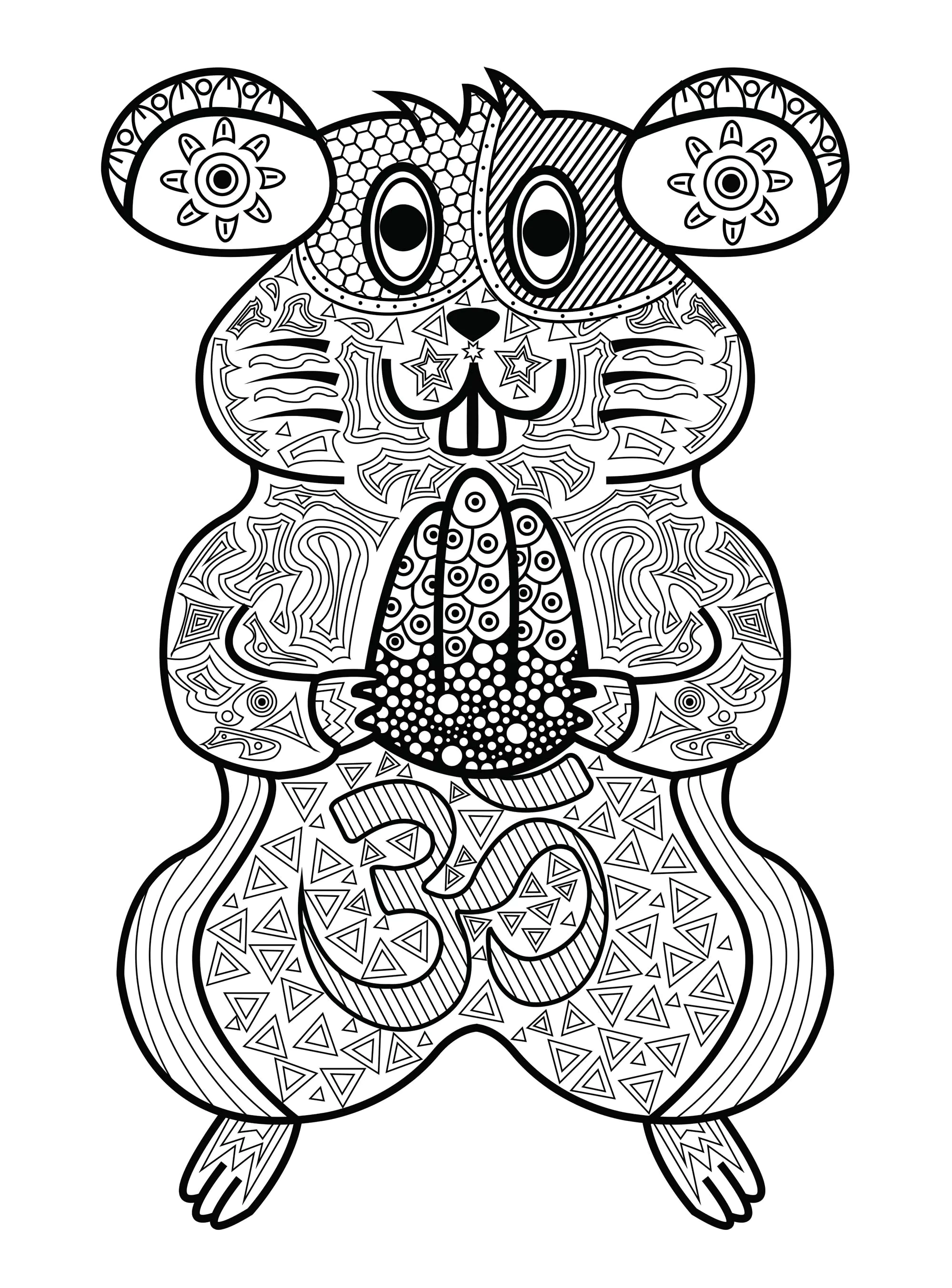 Hamster (Coloriage de Caillou à imprimer pour adultes)