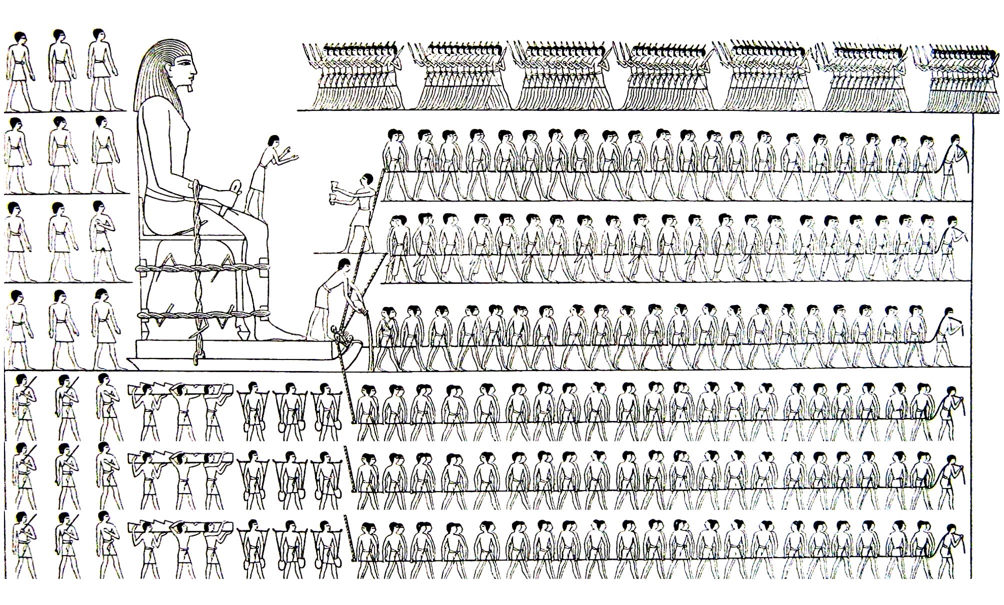 Coloriage Egyptien   partir de réels motifs d époque Un Pharaon magistral et ses