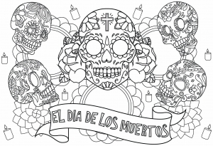 Coloriage el dia de los muertos cinq cranes