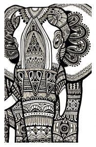 Elephants Coloriages Difficiles Pour Adultes