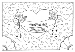 Coloriage de Fêtes des Grands parents à imprimer pour adultes : Fete-grand-parents-mamie-15
