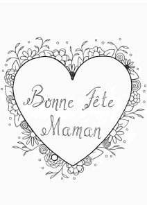 Coloriage de Fête des mères à imprimer pour adultes : Fete-mere-par-louise