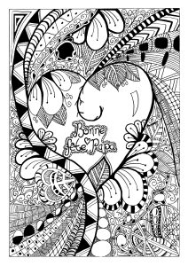 Coloriage adulte fete des peres zentangle celine