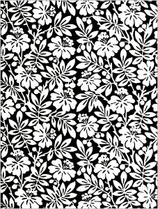 Coloriage Fleurs noir et blanc Papier peint anglais 19e siecle