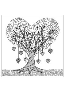 Coloriage adulte arbre details