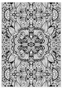 Coloriage adulte tapis de fleurs tres complexe par valeriia lelanina