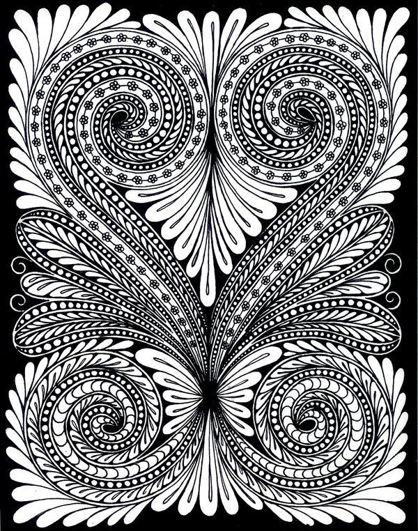 Coloriage de Fleurs et végétation : Feuilles effet optique Coloriage de Fleurs et végétation à imprimer pour adultes : Feuilles effet optique