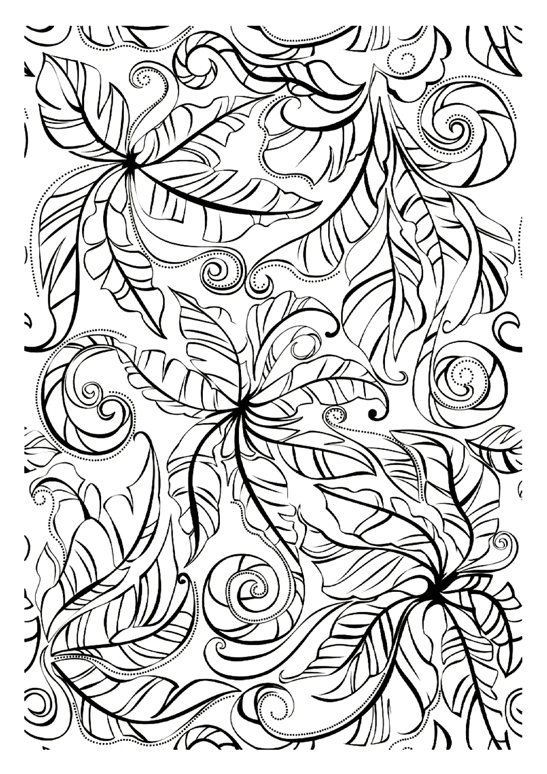 Feuilles (Coloriage de valentin à imprimer pour adultes)