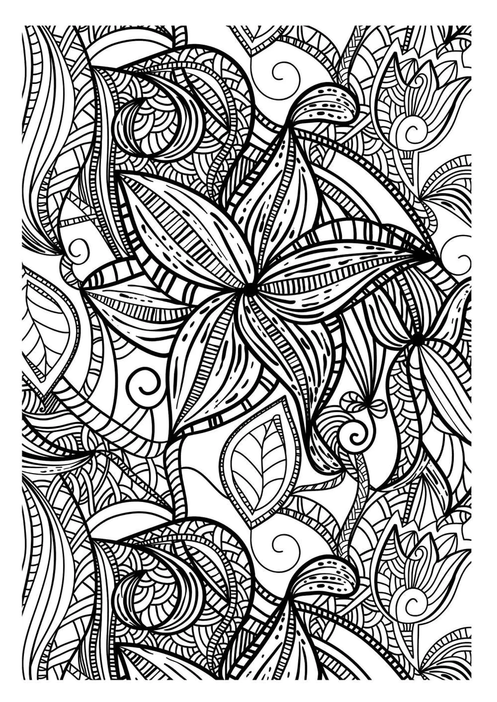 Fleurs sombre (Coloriage de Fleurs et végétation à imprimer pour adultes)