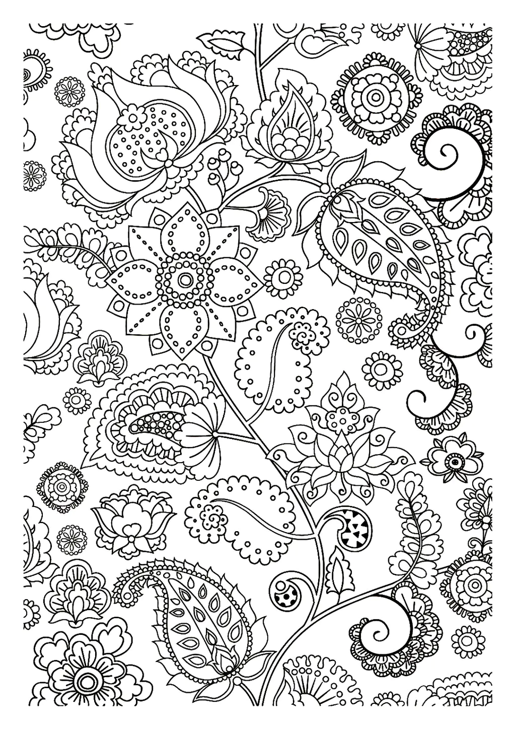 Fleurs zen (Coloriage de Fleurs et végétation à imprimer pour adultes)