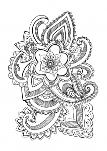 Coloriage adulte fleur celine