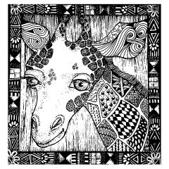 Coloriages de Girafes à imprimer pour adultes