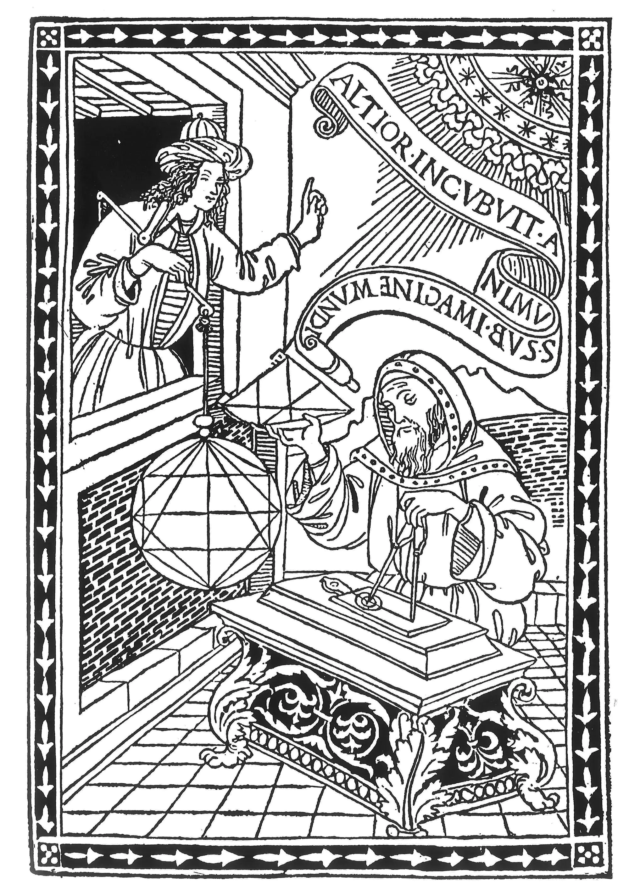 Gravure du moyen age (Coloriage à imprimer pour adultes)