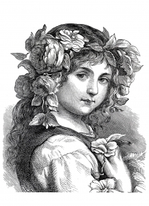 Coloriage adulte flower girl 1868
