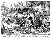 Coloriage adulte gravure pieter bruegel luxuria