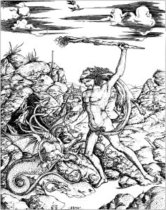 Coloriage de Grêce antique & Mythologie grecque à imprimer pour adultes : Les-douze-travaux-d-hercules