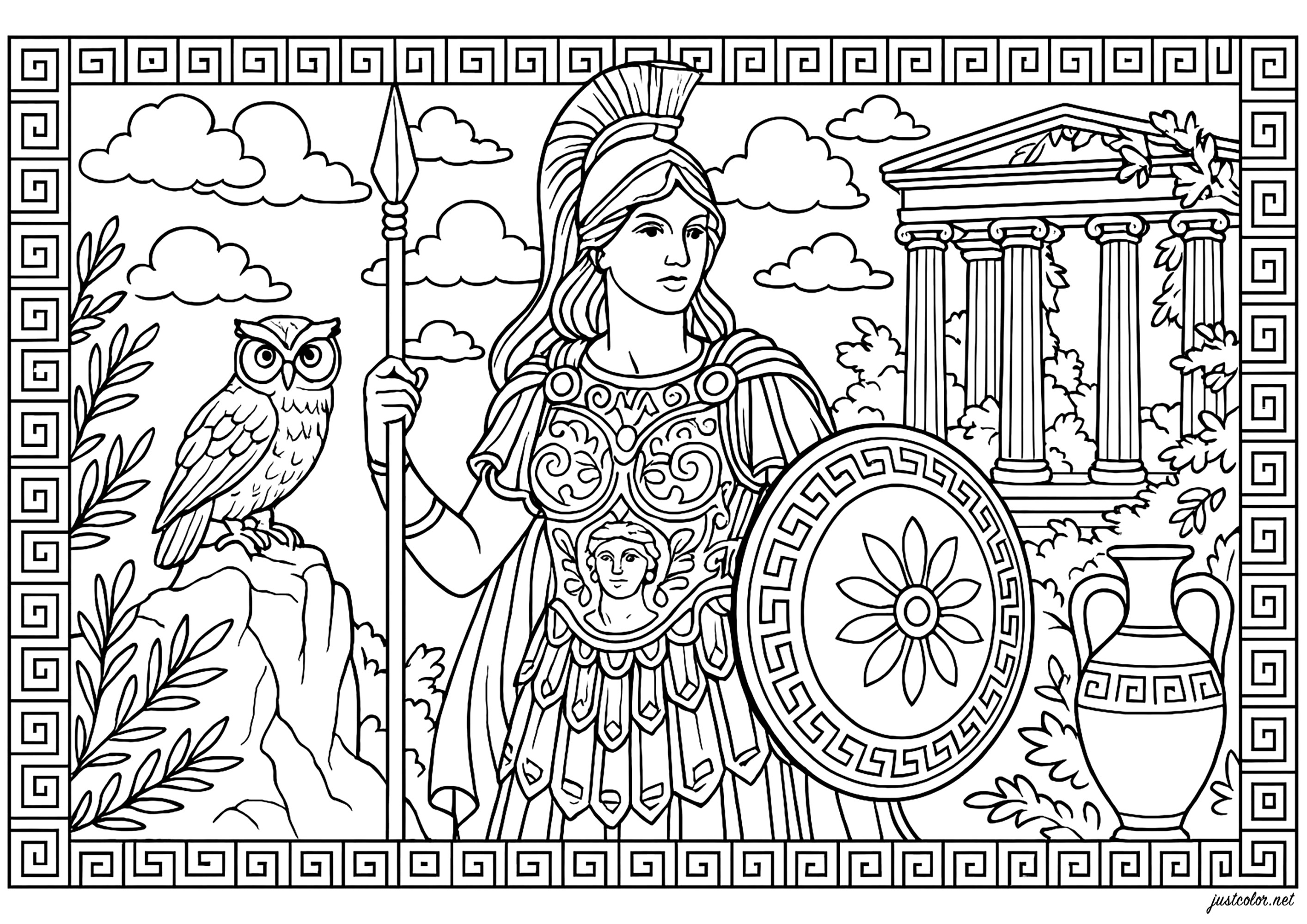 ath-na-d-esse-de-la-sagesse-coloriages-de-gr-ce-antique-mythologie