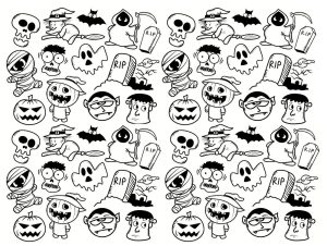 Coloriage doodle halloween