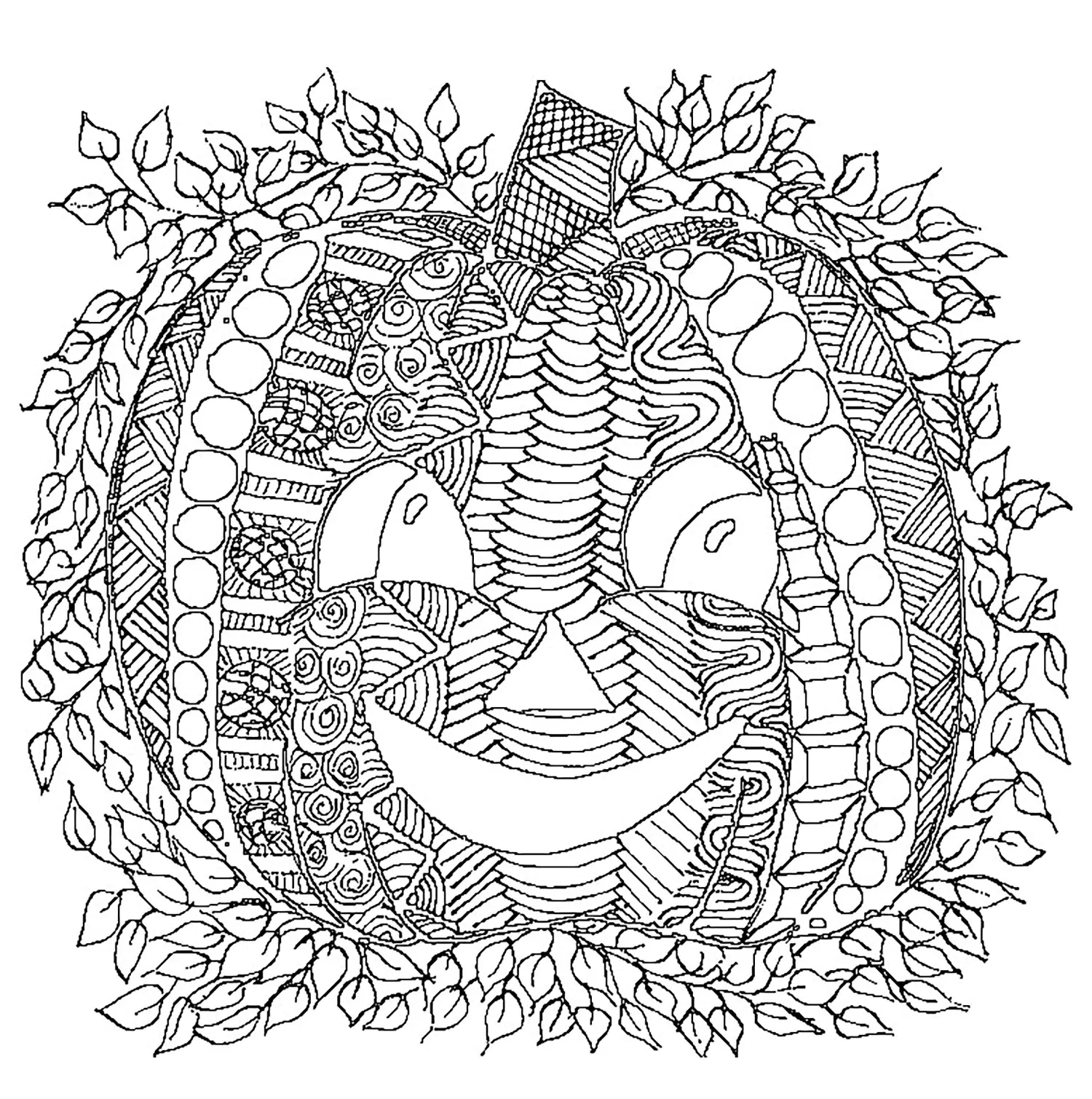 Halloween citrouille dessin (Coloriage à imprimer pour adultes)